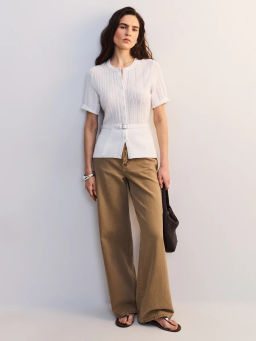 Широкие джинсы с высокой посадкой ZR2605092310-62 / Zarina