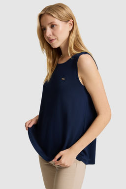 Kad_n Lacivert Bisiklet Yaka Basic Ti__rt - U.s. polo assn фото 4