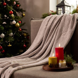 Плед светящийся в темноте «Этель. Candy cane», 180×200 см, корал-флис, 220 г/м²