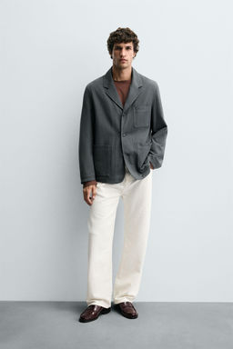 RELAXED FIT TEXTURED BLAZER