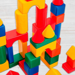 Кубики детские, пластиковые, цветные, 60 штук, 6×6 см