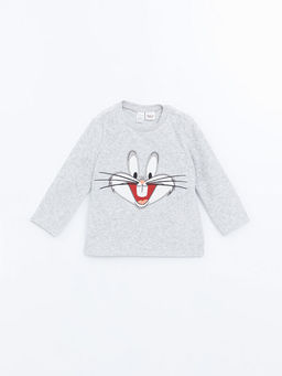 Bisiklet Yaka Bugs Bunny Bask?l? Erkek Bebek Pijama Tak?m? - Waikiki фото 2