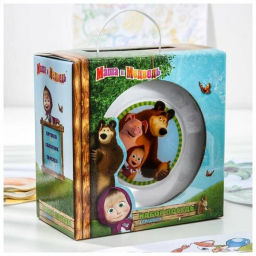 Набор Маша и Медведь. Добрый день 3 пр.: круж 250 мл, сал. 13 см, тар. 19,5 см в под.уп. ММН3-1 /МФК/  фото 12