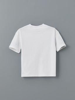 Bisiklet Yaka Be?ikta? Bask?l? Erkek ?ocuk Ti??rt