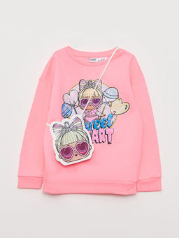 Bisiklet Yaka LOL Surprise OMG Lisansl? Uzun Kollu K?z ?ocuk Sweatshirt ve ?anta