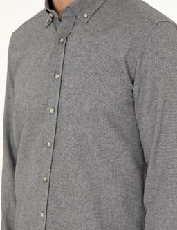 Рубашка Slim Fit с длинным рукавом серая