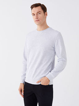 Bisiklet Yaka Uzun Kollu Erkek Sweatshirt