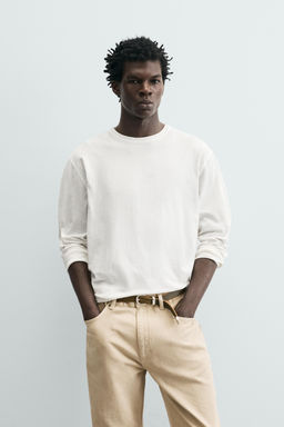 CAMISETA LIGHTWEIGHT MANGA LARGA / Blanco - Zara фото 2