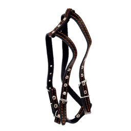 Шлейка кожаная Прогулочная, 1,5 см, ОШ35-50 см, ОГ 60-68 см, чёрный - Пижон фото 7