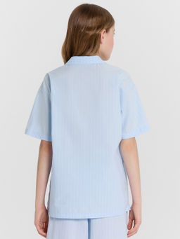 Рубашка для девочек голубая в полоску - Mark formelle фото 2