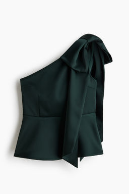 Top de un hombro con lazo decorativo