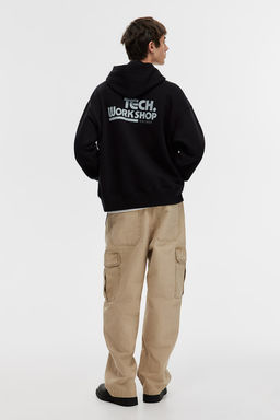 Sudadera con capucha y estampado Oversized Fit - H&m фото 3