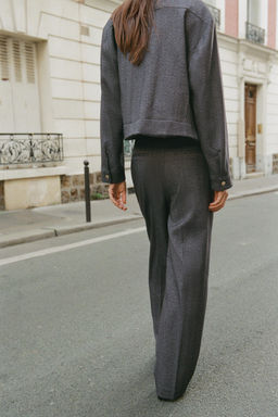 HERRINGBONE STRAIGHT-LEG TROUSERS - Zara фото 13