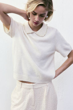 Top de punto con cuello de cuentas - H&m фото 2