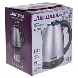 Чайник эл. АКСИНЬЯ нерж. серый, 1500 Вт , 1,8 л, арт. КС-1008, КС-1016 - Полимербыт фото 6