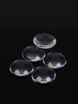 Цена за 2 шт. Кабошон стекло, круг 18 мм (набор 5 шт.), прозрачный