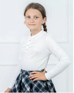 Лонгслив с кнопками, интерлок, Молочный-экрю х/б 100%