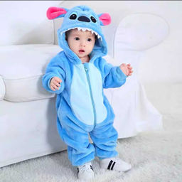 Кигуруми комбинезон детский на молнии - Стич голубой