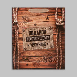 Цена за 2 шт. Пакет подарочный крафтовый, упаковка, Подарок настоящему мужчине, 23?27?8 см