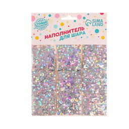 Наполнитель для воздушных шаров «Шестиугольник», 0,3 см, набор 9 шт., цвет серебро