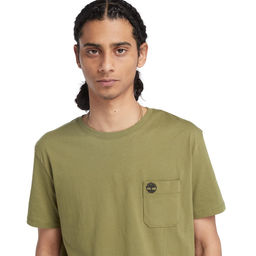 Футболка Timberland T-Shirt Dunstan River Pocket Slim зеленая  фото 2
