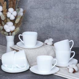Чайный набор 12 предметов 250 мл белый квадратная форма / GRAY-FXB220/12 (WHITE ) /уп.8/ - ГалеонТрейд фото 2