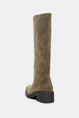 CONTRAST LEATHER BOOTS - Zara фото 6