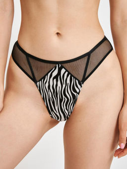 Infinity /  Трусы стринги с высокой талией жен. Agna черно-белый