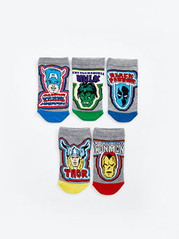 Hulk Desenli Erkek ?ocuk Patik ?orap 5li