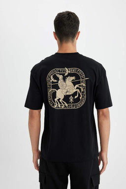 Футболка Oversize с круглым вырезом и короткими рукавами с принтом на спине - Defacto фото 6