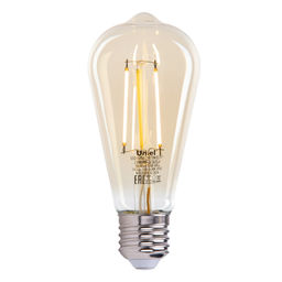 LED-ST64-7W/SW/E27/230V/WF GLS82GO Умная лампа светодиодная Wi-Fi+Bluetooth, диммируемая. Форма "конус", золотистая. Стеклянная колба. 2700-6500K. Голосовое управление+приложение UnielSmart. TM Uniel