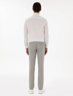 Haki Slim Fit Yazl_k Kanvas Pantolon