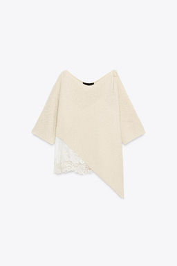 ASYMMETRIC COMBINED KNIT TOP - Zara фото 7