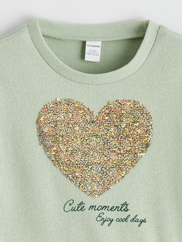 Kalp Desenli K?z ?ocuk F?rf?rl? Elbise