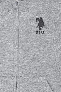U. S. Polo Assn Детская серая меланжевая базовая толстовка с капюшоном - U.s. polo assn фото 9