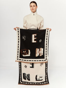 в составе ШЕРСТЬ и КАШЕМИР Большой, мягкий, теплый двусторонний палантин - Tantino фото 2