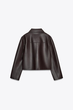 SHORT FAUX LEATHER JACKET - Zara фото 8
