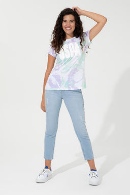 Kad_n Lila Bisiklet Yaka Ti__rt