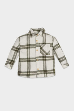 Фланелевая рубашка в клетку с карманами и длинными рукавами для маленьких мальчиков