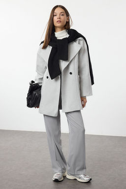Trendyolmilla Gri Oversize Kaban TWOAW24KB00165