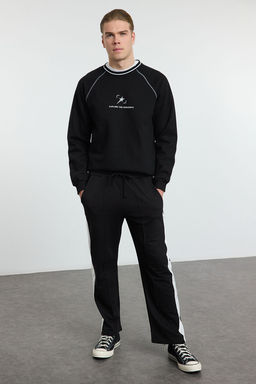TRENDYOL MAN Siyah Oversize/Genis Kesim Ac?k Paca Renk Bloklu Esofman Alt? TMNAW25EA00006 - Trendyolmilla фото 3