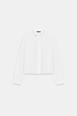 POPLIN SHIRT WITH JEWEL BEADS - Zara фото 7