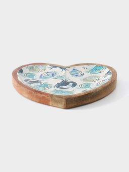 Блюдо в форме сердца Крабы, 20.5?20?2.3 см, дерево манго