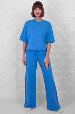 Арт. 10804/1  Домашний костюм с брюками  44-52 (5 шт) Цвет:верх-небесный, низ-небесный