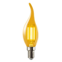 LED-CW35-5W/AMBER/E14/VLF Лампа светодиодная Vintage. Форма свеча на ветру, янтарная колба. Картон. TM Volpe