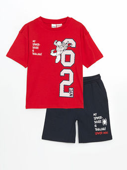 Spider-Man Bask?l? Erkek ?ocuk Ti??rt ve ?ort 2li