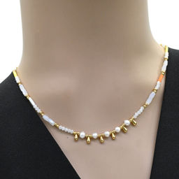 Чокер из циркона с жемчугом цвет микс, 41см