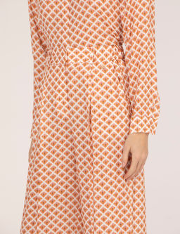 Turuncu Y_ksek Bel Loose Fit Pantolon