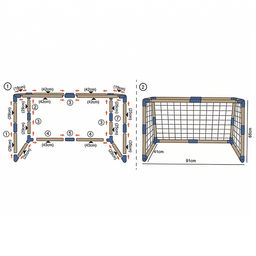 Ворота футбольные "Меткий игрок" (мяч, насос) в коробке