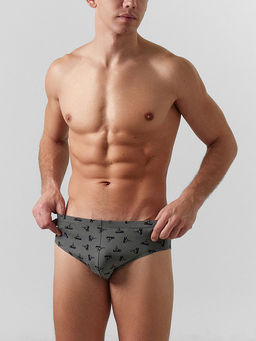 Цена за 2 штуки! Трусы плавки мужские серые с принтом - Mark formelle фото 2